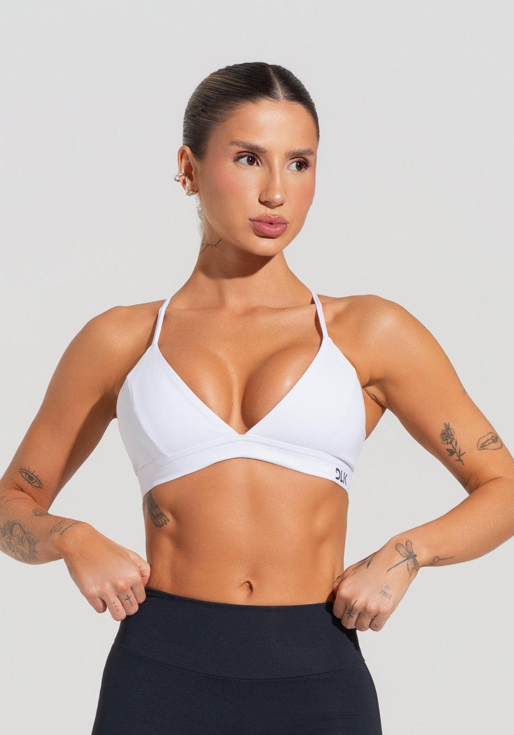 Top Fitness Feminino Triângulo Com Alças Reguláveis Soul Dlk Branco