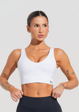 Top Fitness Feminino Com Decote V Soul Dlk Branco
