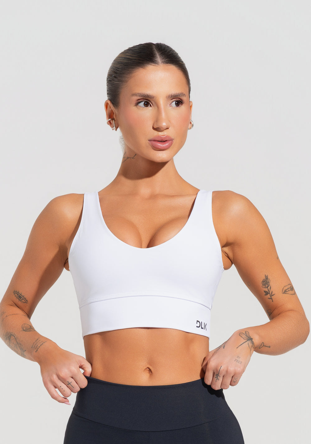 Top Fitness Feminino Com Decote V Soul Dlk Branco