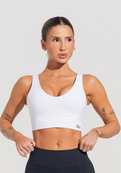 Top Fitness Feminino Com Decote V Soul Dlk Branco