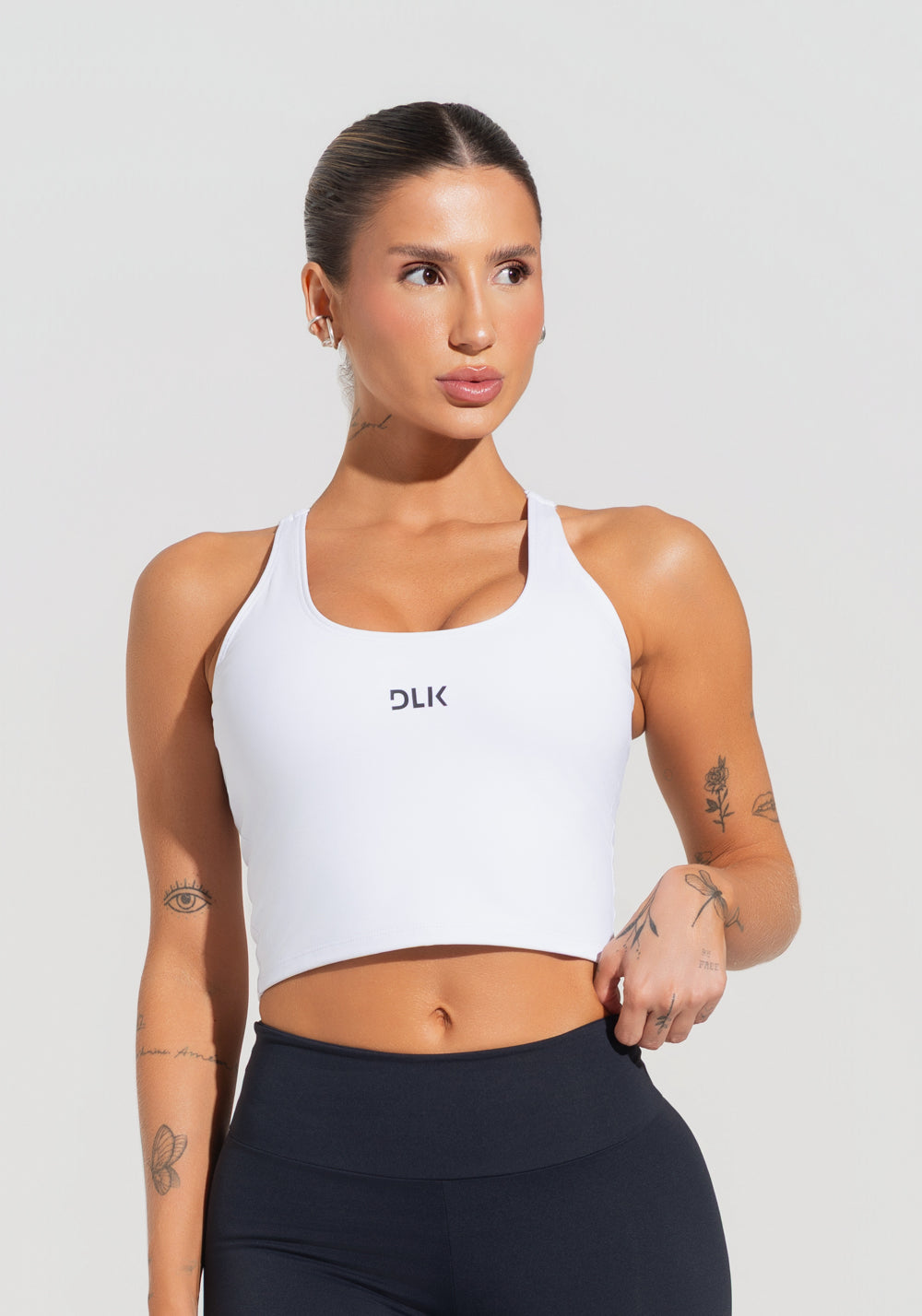 Cropped Fitness Feminino com Alças Reguláveis Soul Dlk Branco