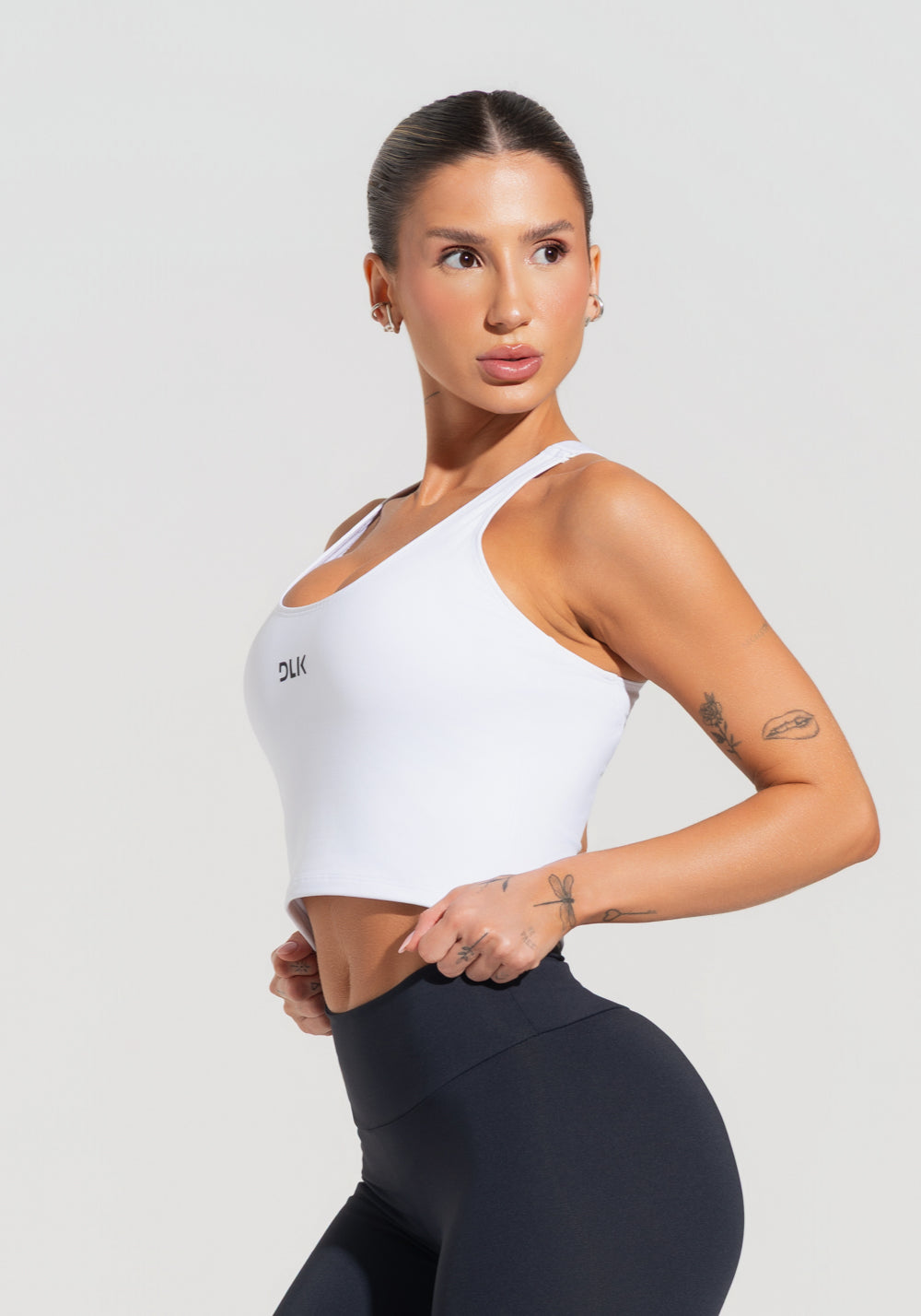 Cropped Fitness Feminino com Alças Reguláveis Soul Dlk Branco