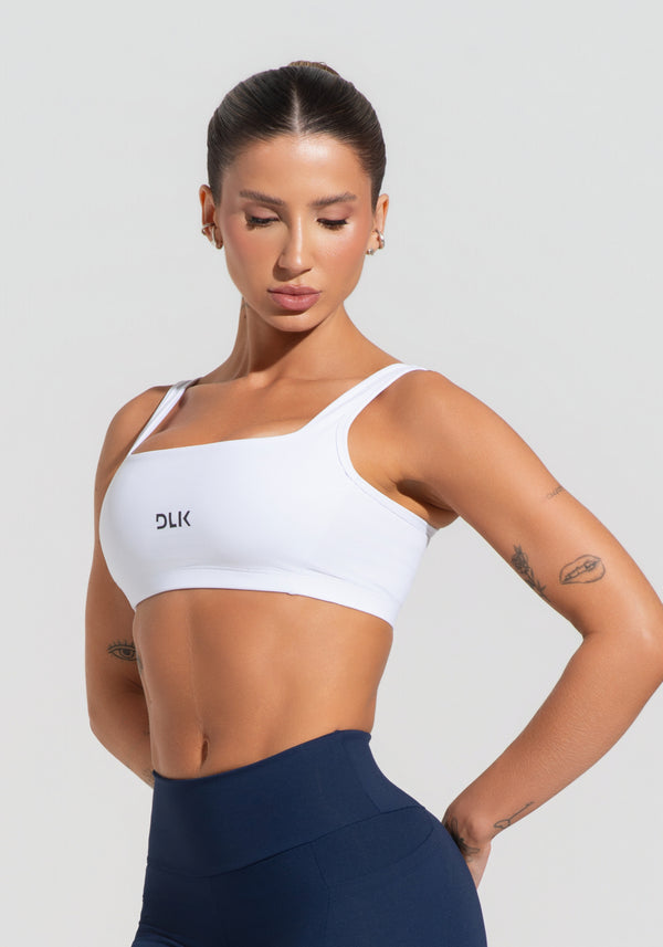 Top Fitness Feminino Com Alças Largas Reguláveis Soul Dlk Branco