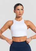 Cropped Fitness Feminino Com Cava Americana Soul Dlk Branco