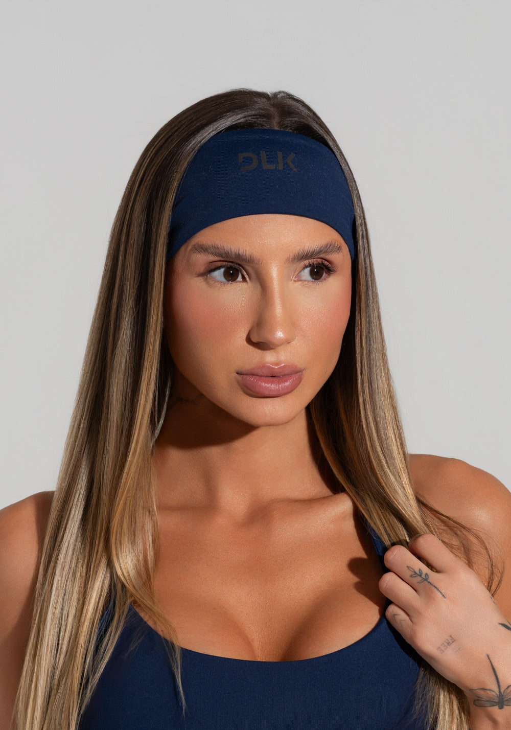 Faixa De Cabelo Esportiva Feminina Soul Dlk Azul Marinho