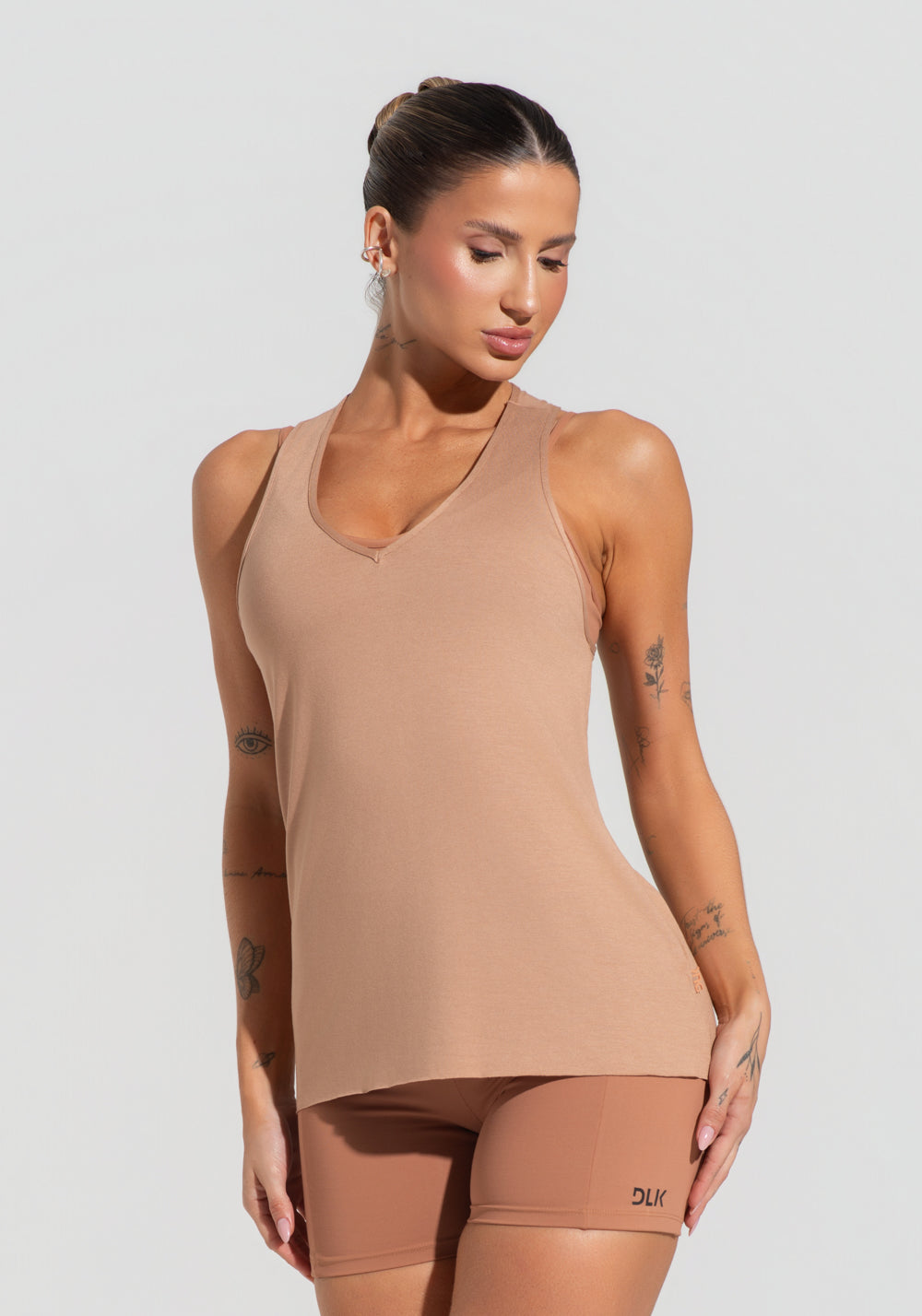 Camiseta Fitness Feminina Modelo Nadador Soul Dlk Caramelo