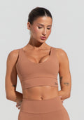 Top Fitness Feminino Com Decote V Soul Dlk Caramelo