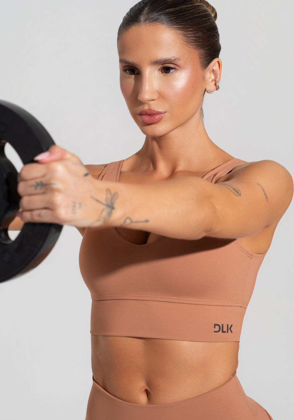 Top Fitness Feminino Com Decote V Soul Dlk Caramelo