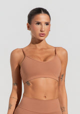 Top Fitness Feminino Com Alças Finas Reguláveis Soul Dlk Caramelo