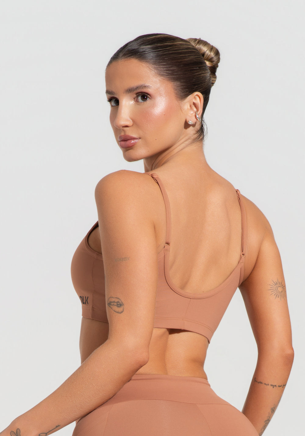 Top Fitness Feminino Com Alças Finas Reguláveis Soul Dlk Caramelo