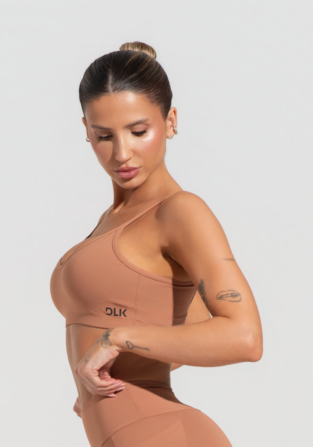 Top Fitness Feminino Com Alças Finas Reguláveis Soul Dlk Caramelo