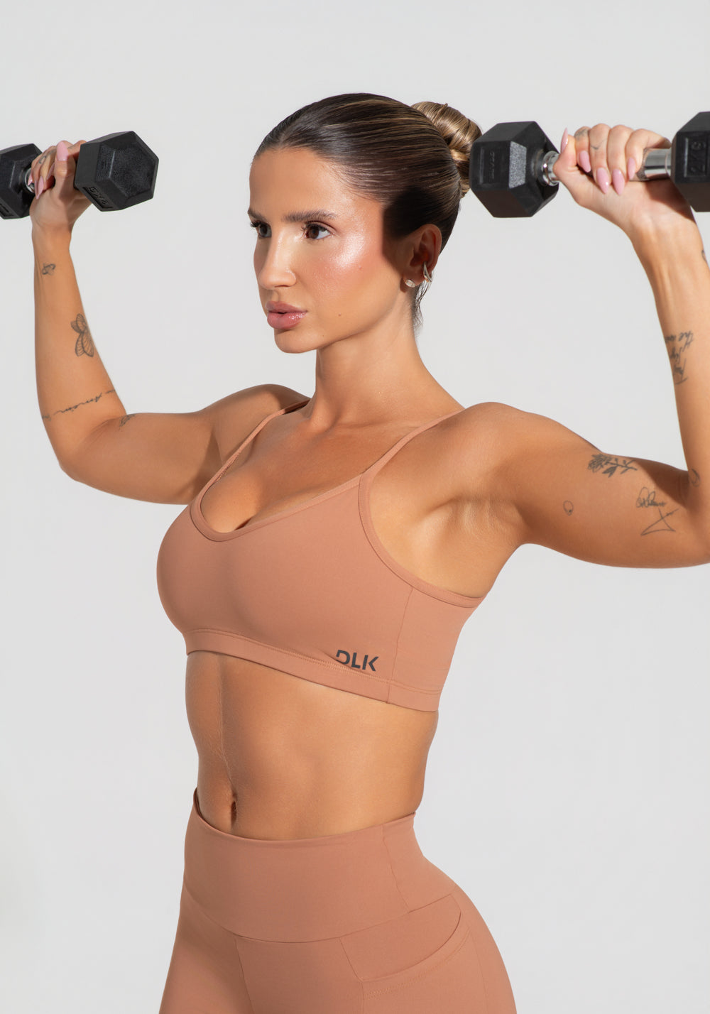 Top Fitness Feminino Com Alças Finas Reguláveis Soul Dlk Caramelo
