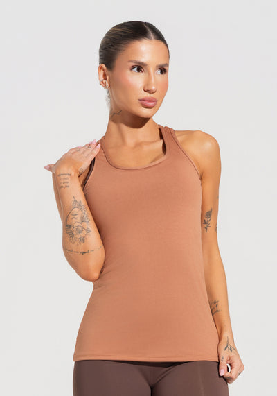 Camiseta Fitness Feminina Modelo Nadador Justa Soul Dlk Caramelo