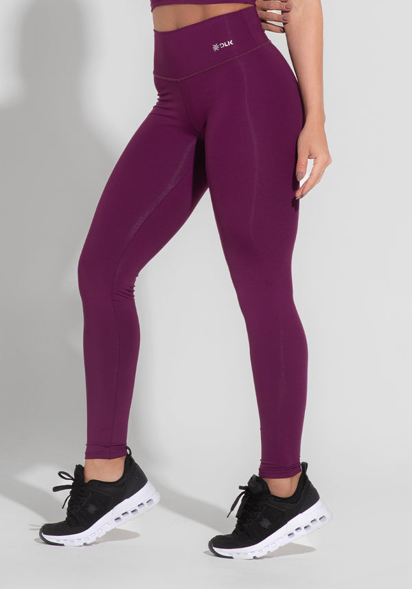 Legging Fitness Feminina Com Cós Em V Roxo Básica Dlk