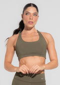 Top Fitness Feminino Modelo Nadador Verde Básico Dlk