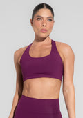 Top Fitness Feminino Modelo Nadador Roxo Básico Dlk