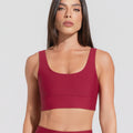 Top Fitness Feminino Vermelho Cereja com Alça Larga Aura Dlk