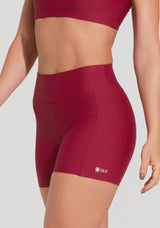 Short Fitness Feminino Vermelho Cereja Com Bolsos Aura Dlk