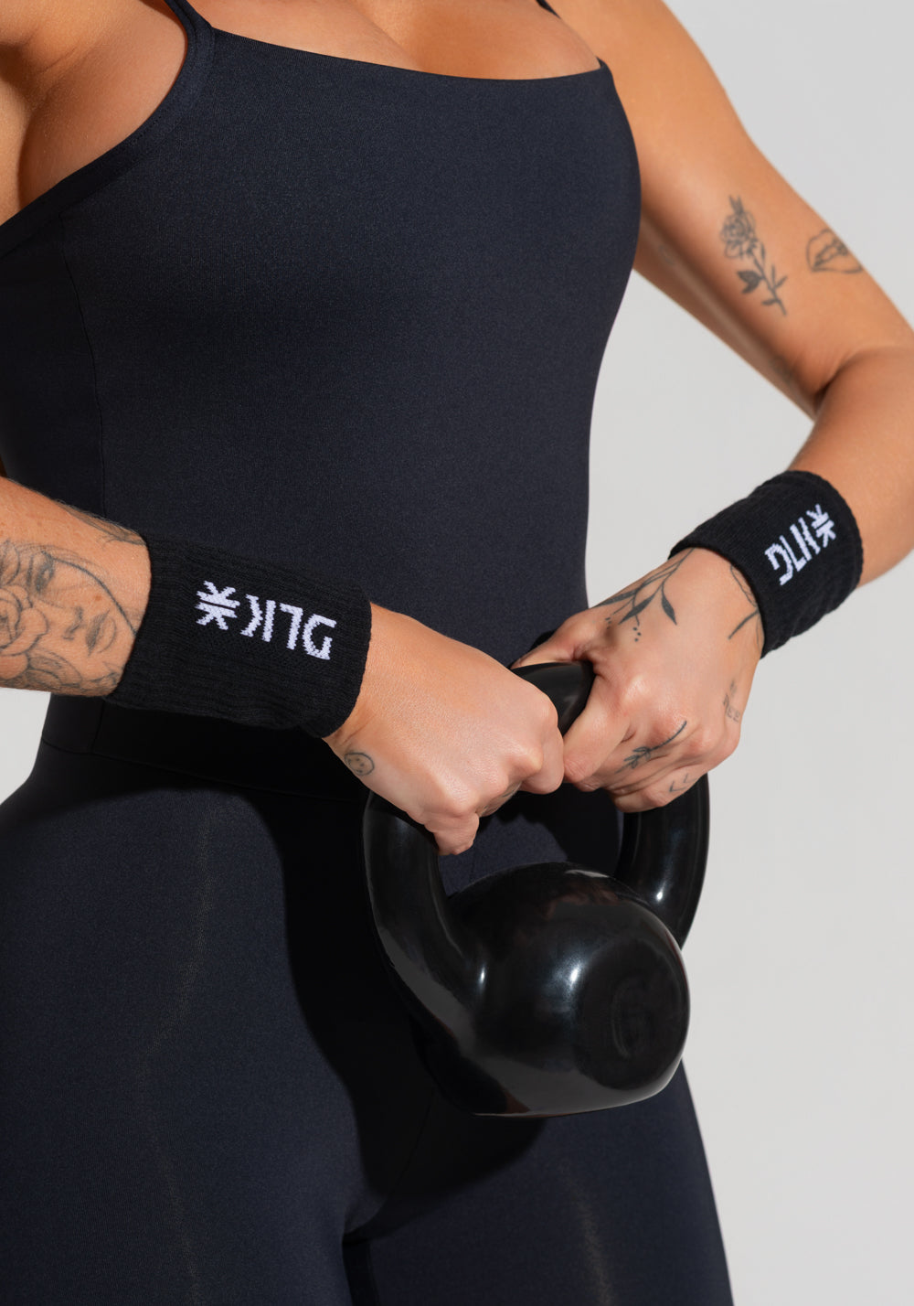 Munhequeira Fitness Dlk Preto Com Branco