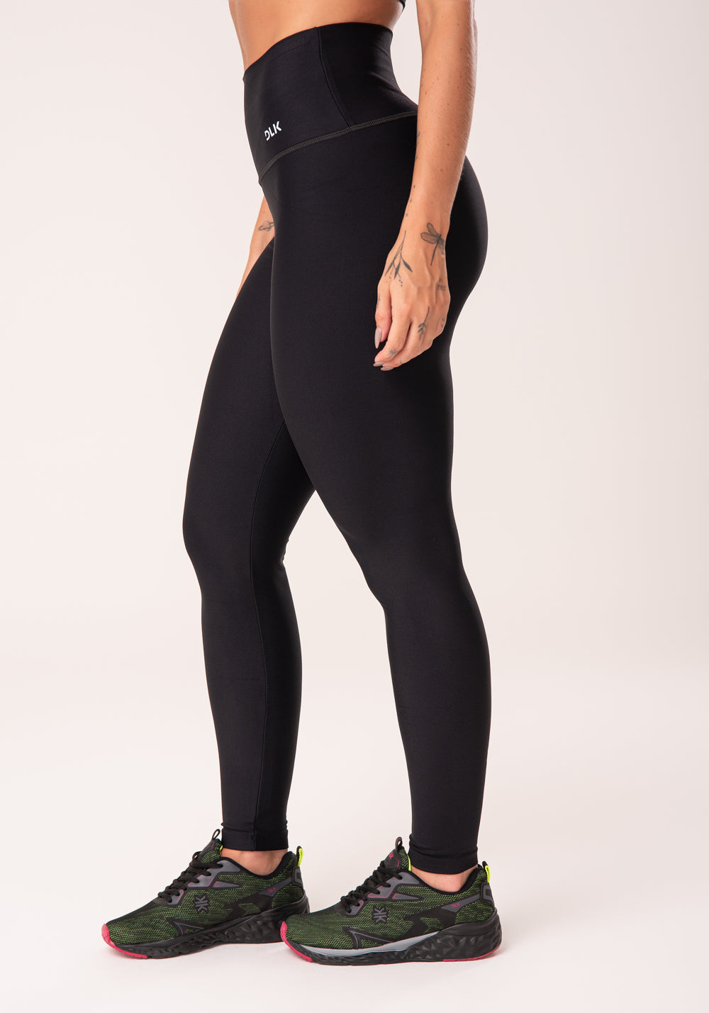 Legging Fitness Feminina Preta Cintura Alta Basic Dlk