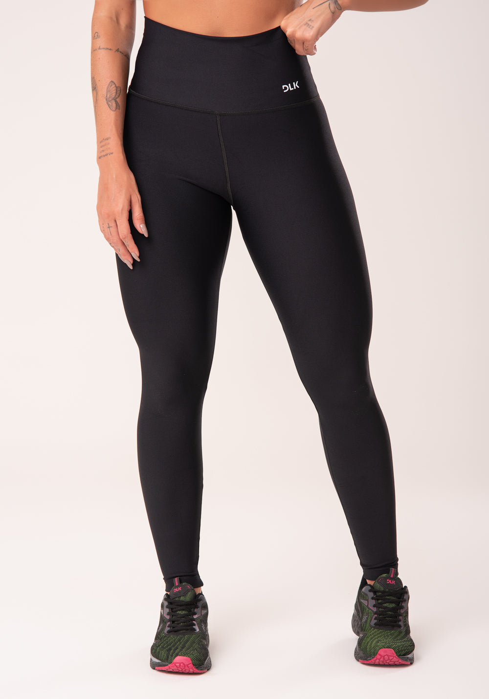 Legging Fitness Feminina Preta Cintura Alta Basic Dlk