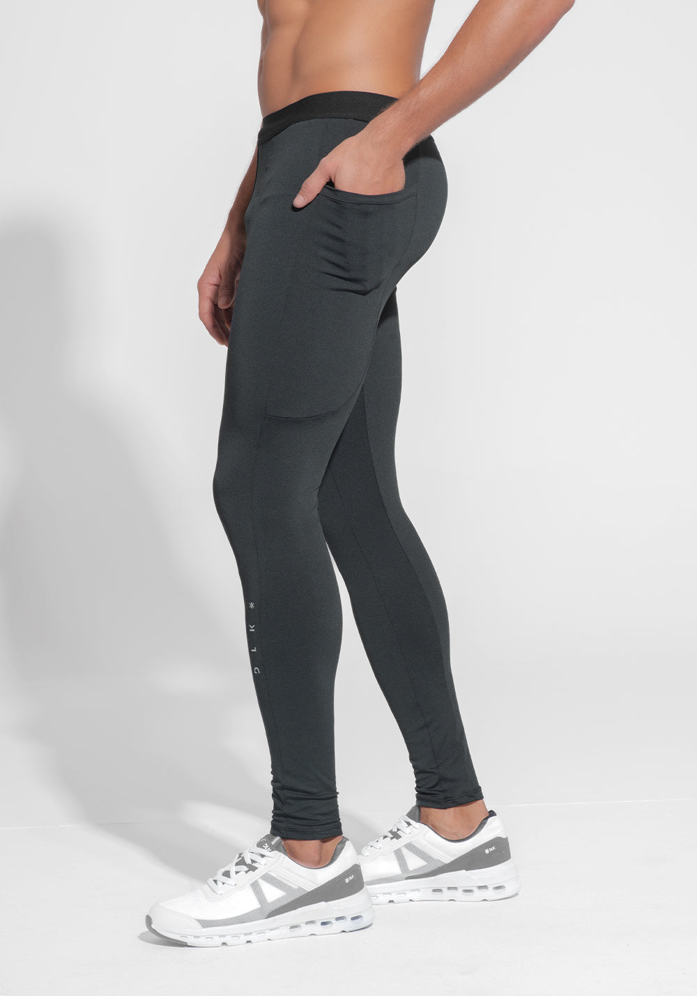 Calça Legging Masculina Segunda Pele com Bolsos Dlk Preto
