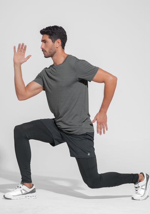 Calça Legging Masculina Segunda Pele com Bolsos Dlk Preto