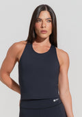 Camiseta Fitness Feminina Com Alças Cruzadas Preto Básica Dlk