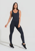 Macacão Fitness Feminino Preto Básico Dlk