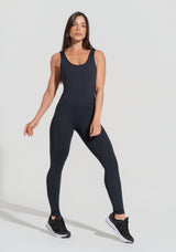 Macacão Fitness Feminino Preto Básico Dlk