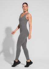 Macacão Fitness Feminino Cinza Básico Dlk