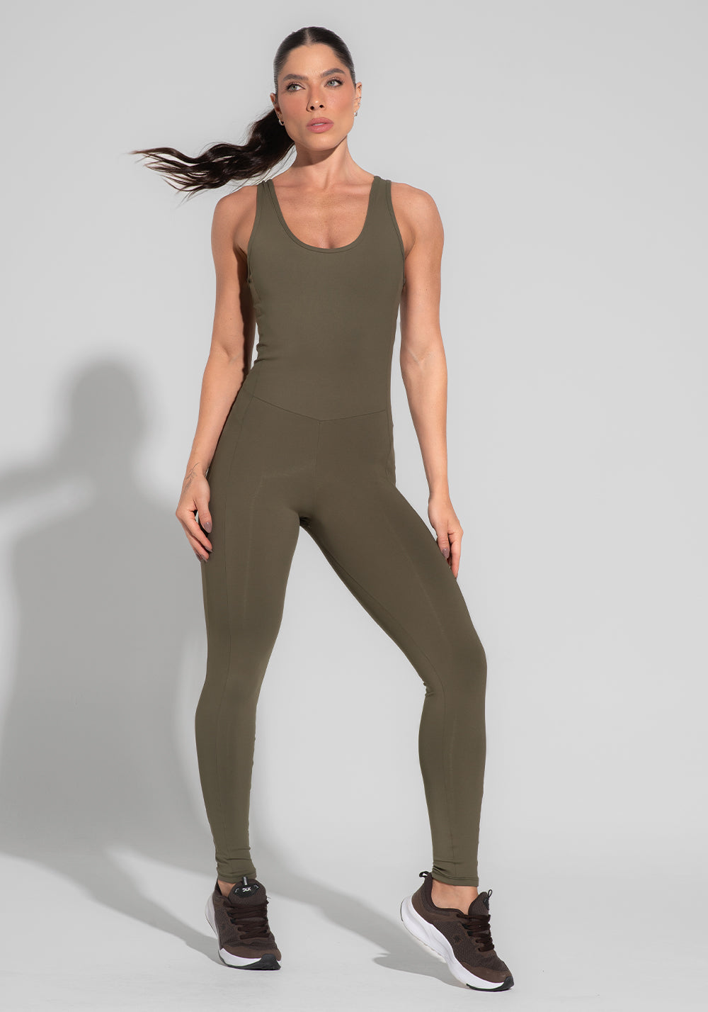 Macacão Fitness Feminino Verde Básico Dlk