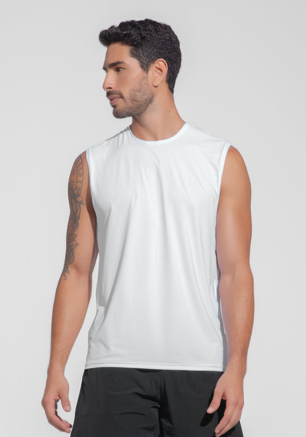 Regata Fitness Masculina Dry Fit Dlk Branco