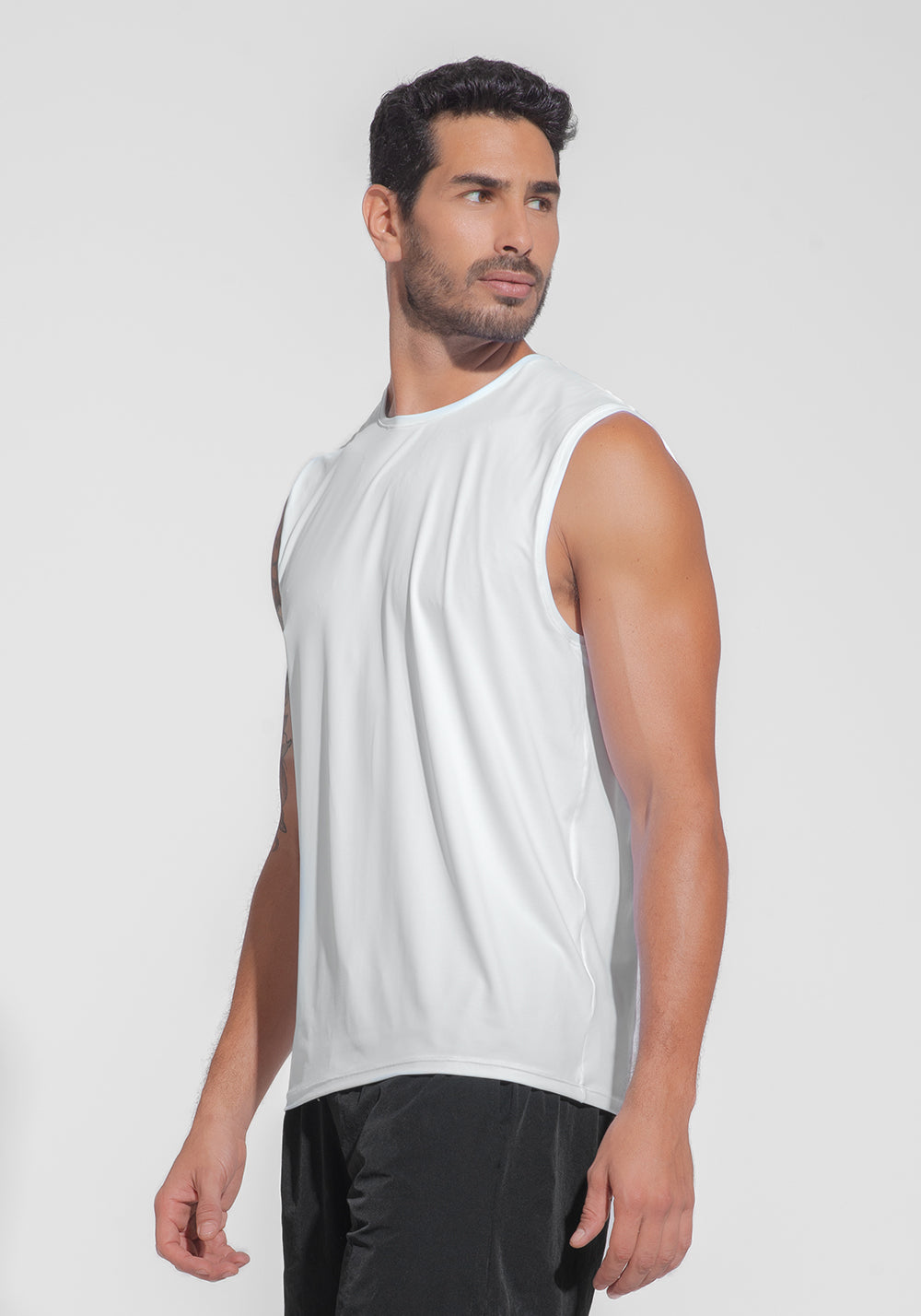 Regata Fitness Masculina Dry Fit Dlk Branco