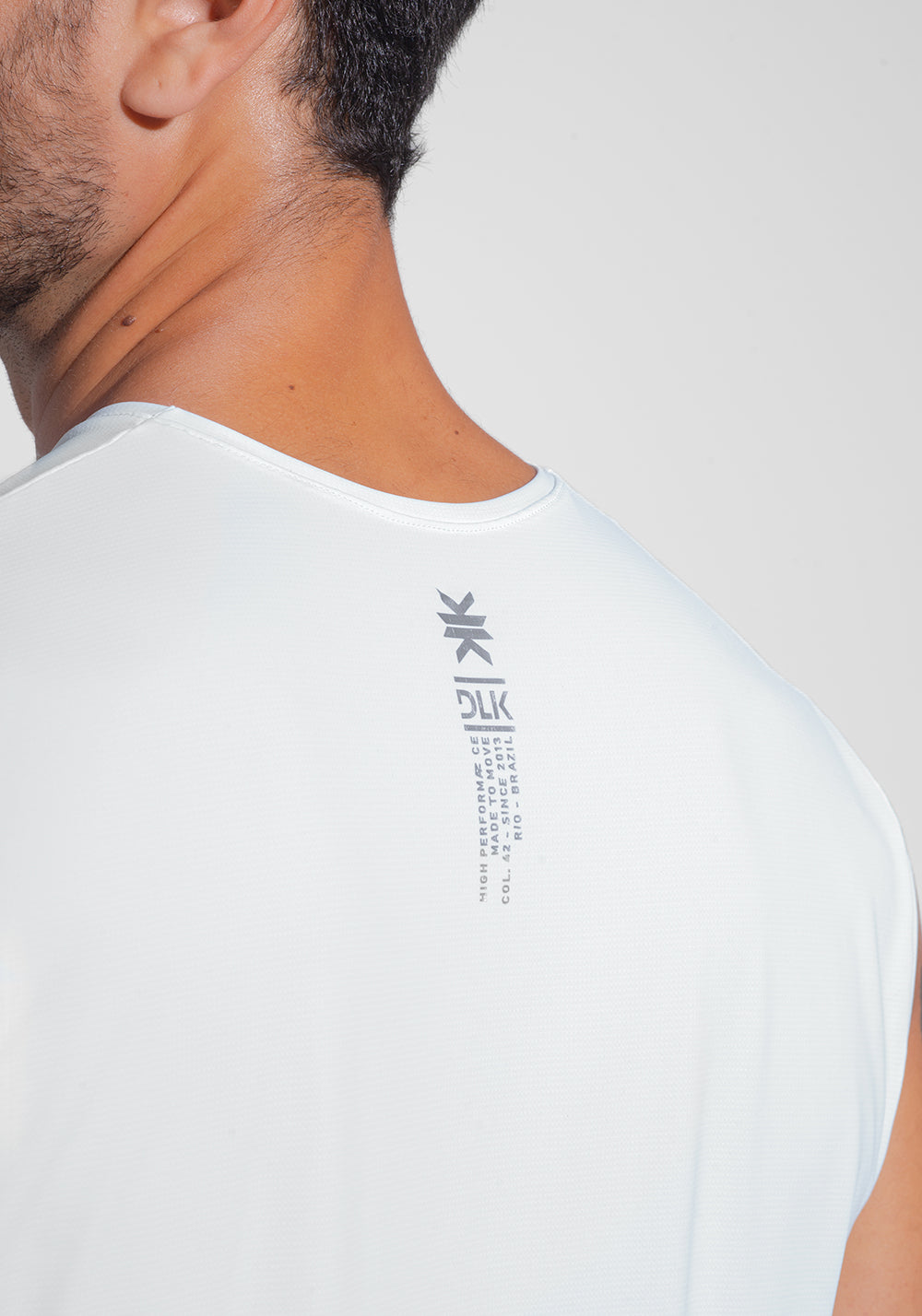 Regata Fitness Masculina Dry Fit Dlk Branco