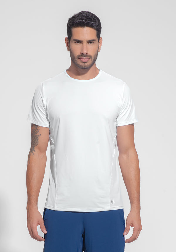 Camiseta Fitness Masculina Dry Fit Com Recortes Laterais Dlk Branco