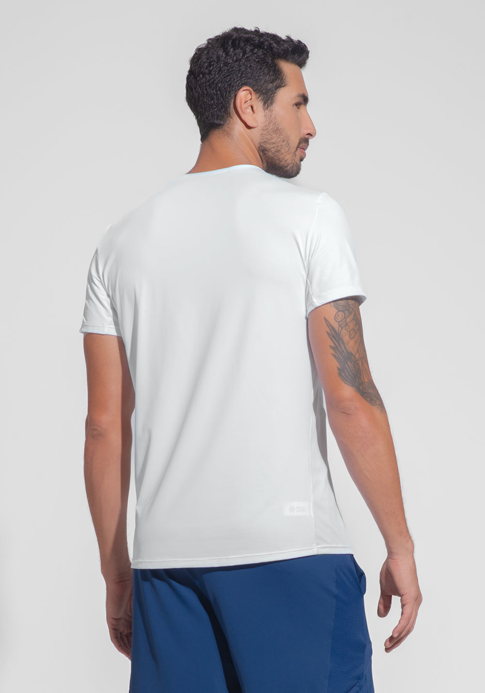 Camiseta Fitness Masculina Dry Fit Com Recortes Laterais Dlk Branco