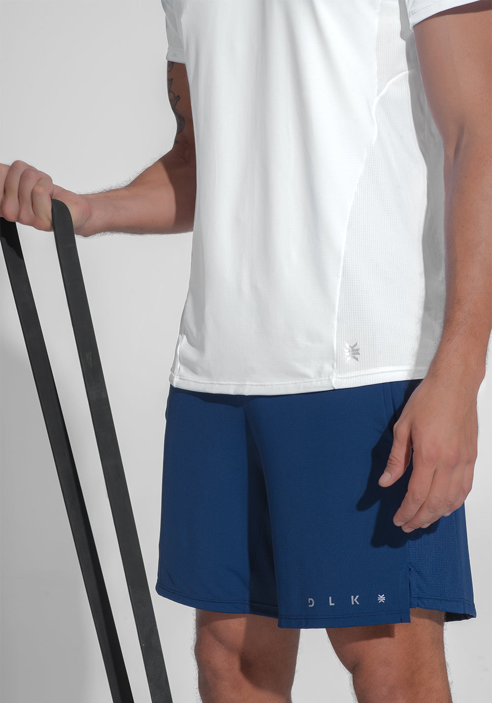 Camiseta Fitness Masculina Dry Fit Com Recortes Laterais Dlk Branco