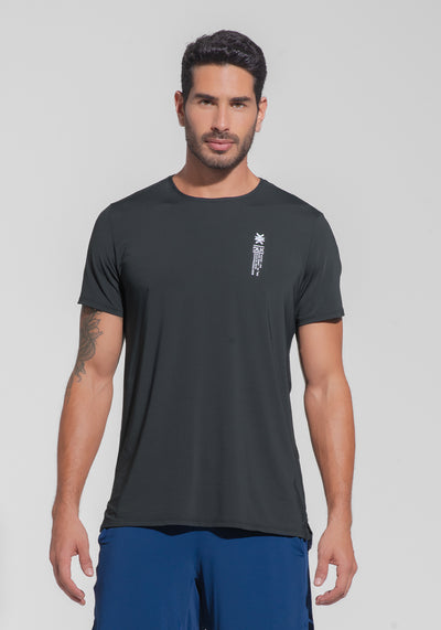 Camiseta Fitness Masculina Dry Fit Com Recortes Nas Costas Dlk Preto