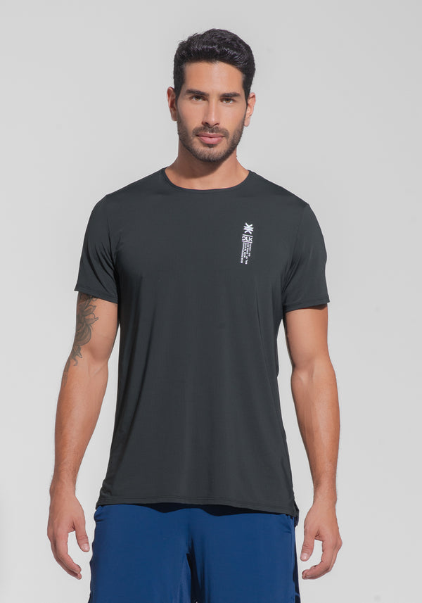 Camiseta Fitness Masculina Dry Fit Com Recortes Nas Costas Dlk Preto
