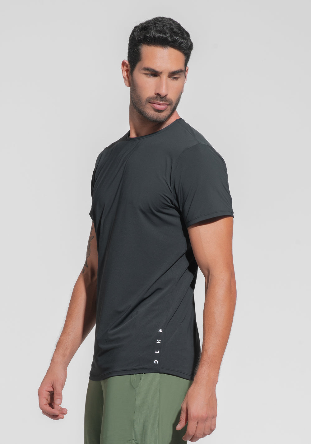 Camiseta Fitness Masculina Dry Fit Dlk Preto