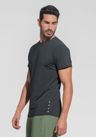 Camiseta Fitness Masculina Dry Fit Dlk Preto