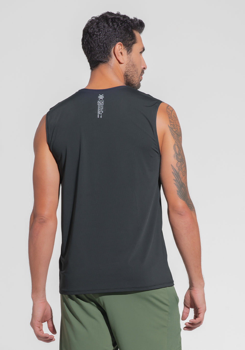 Regata Fitness Masculina Dry Fit Dlk Preto
