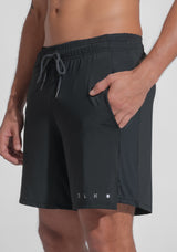 Short Fitness Masculino Dry Fit Com Bolsos E Recorte Lateral Dlk Preto