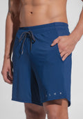 Short Fitness Masculino Dry Fit Com Bolsos E Recorte Lateral Dlk Azul Marinho