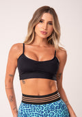 Top Fitness Preto Franzido Básico Dlk