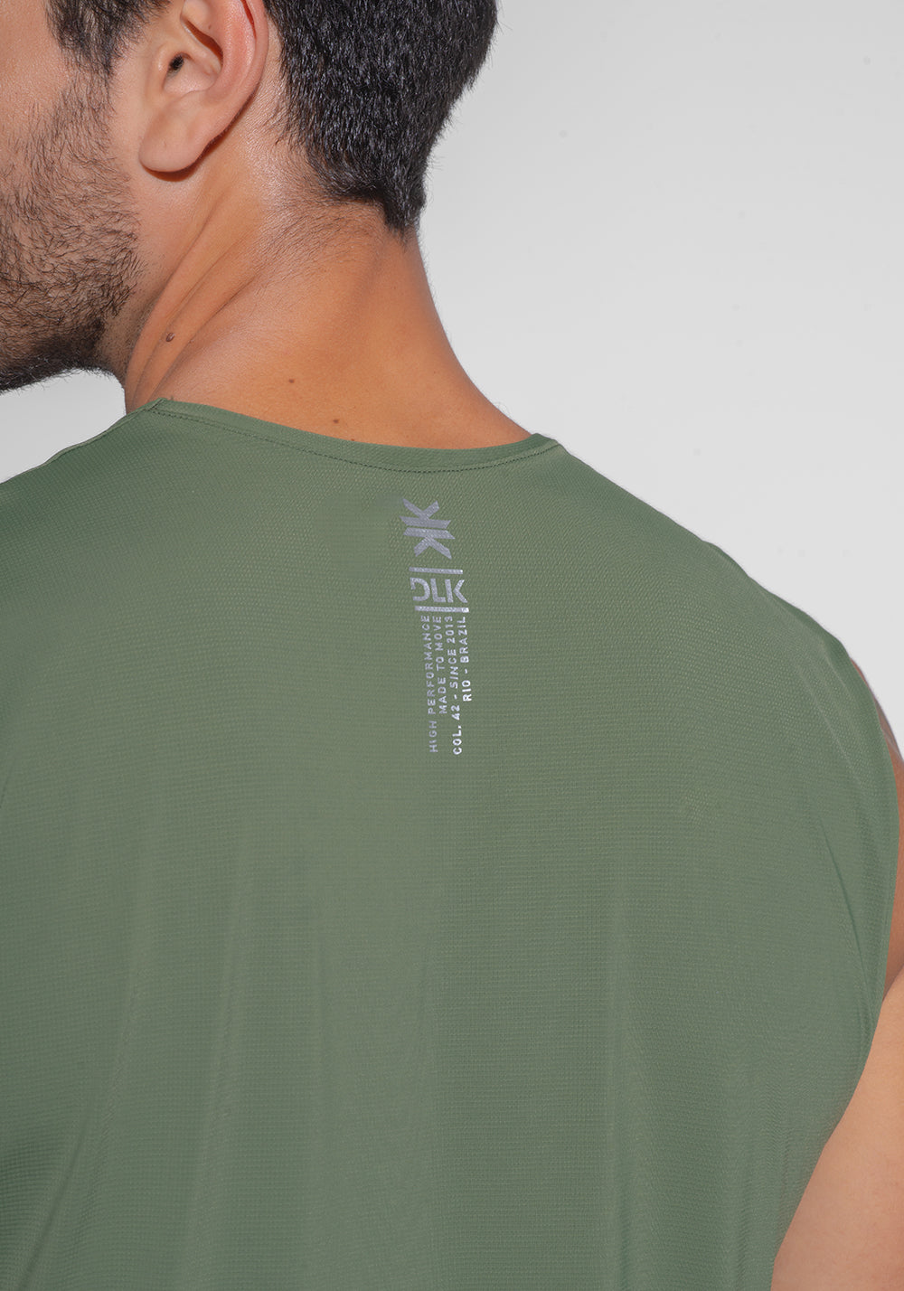 Regata Fitness Masculina Dry Fit Dlk Verde Militar