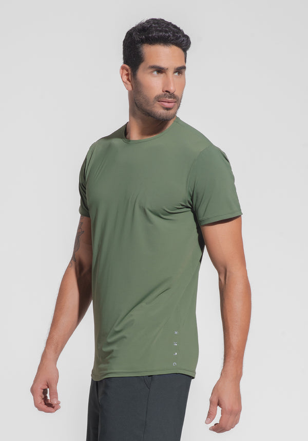 Camiseta Fitness Masculina Dry Fit Dlk Verde Militar