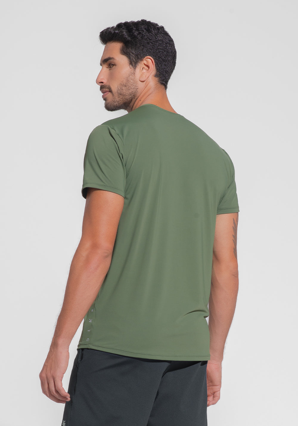 Camiseta Fitness Masculina Dry Fit Dlk Verde Militar