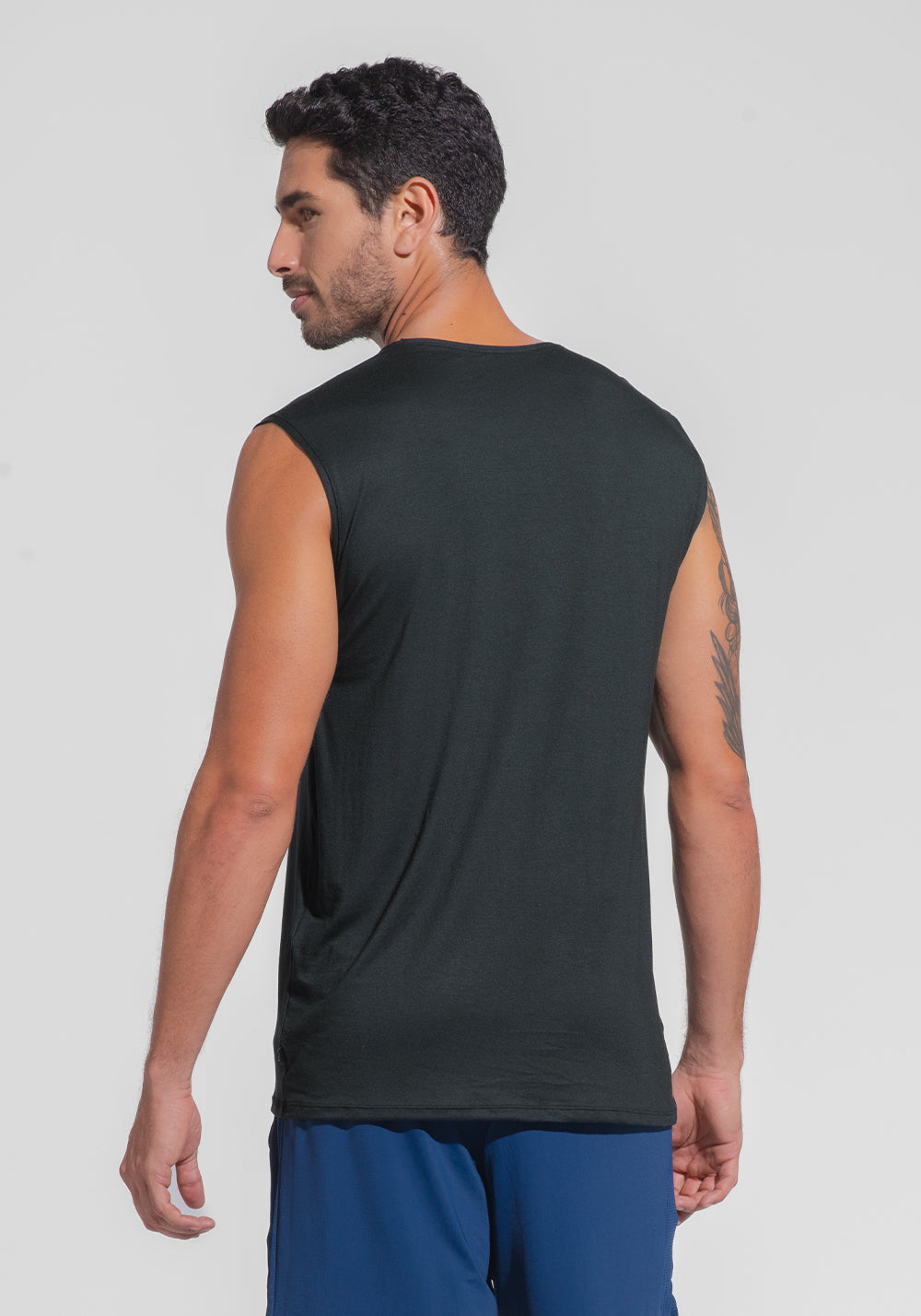 Regata Fitness Masculina Modal Dlk Preto